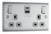 BG Nexus - Sockets with A+C USB - Brushed Steel product image