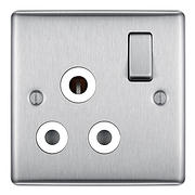 BG Nexus - 3 Pin Round Sockets - Brushed Steel product image