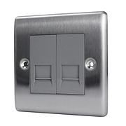 BG Nexus - Telephone & RJ45 Outlets - Brushed Steel product image