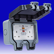 BG Storm 13A 2 Gang RCD DP Weatherproof Switched Socket - IP66 product image