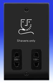 Click Deco - Dual Voltage Shaver Socket 115/230v - Matt Black product image