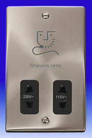 Click Deco - Shaver Socket - Satin Chrome product image