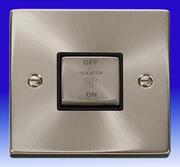 Click Deco - 3 Pole Fan Isolator Switch - Satin Chrome/Black product image