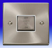 Click Deco - 3 Pole Fan Isolator Switch - Satin Chrome/White product image