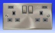 Click Deco - Twin USB Sockets - Satin Chrome product image 2