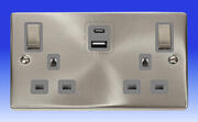 Click Deco - Twin USB Sockets - Satin Chrome product image 5
