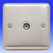 SATURN - Coaxial Sockets - Matt Chrome  White Inserts product image