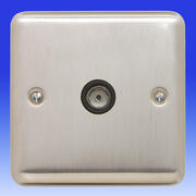 SATURN - Coaxial Sockets - Matt Chrome  Black Inserts product image