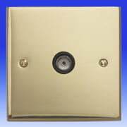 Edwardian Brass Tv Coaxial Sockets with Black Inserts product image