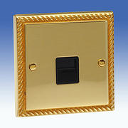 Georgian Brass Telephone Sockets with Black Inserts product image