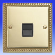 Georgian Brass Telephone Sockets with Black Inserts product image