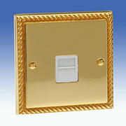 Georgian Brass Telephone Sockets with White Inserts product image