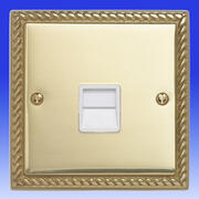 Georgian Brass Telephone Sockets with White Inserts product image