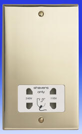 Dual Voltage Shaver Socket 115/230v - Polished Brass product image 3