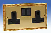 Georgian Brass Sockets with Black Inserts product image