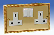 Georgian Brass Sockets with White Inserts product image