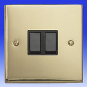 Edwardian Brass Wall Switches with Black Inserts product image