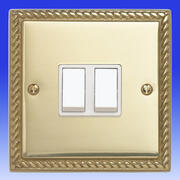 Georgian Brass Wall Switches with White Inserts product image