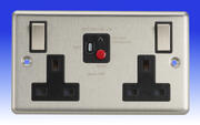 SATURN - Matt Chrome RCD Socket Black Insert product image