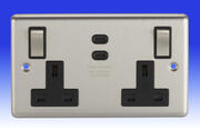 SATURN - Matt Chrome Sockets Black Inserts c/w USB product image 3