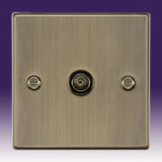 Knightsbridge - TV & Satellite Outlets - Square Edge Antique Brass product image