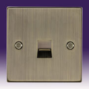 Knightsbridge - Telephone & RJ45 Outlets - Square Edge Antique Brass product image