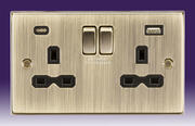 Knightsbridge - 13 Amp Switched Sockets - Dual USB - Antique Brass product image 3