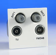 Data Grid - Data, Telephone, Tv & Satellite, HDMI, RJ45, Speaker Inserts - White product image 7