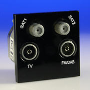 Data Grid - Data, Telephone, Tv & Satellite, HDMI, RJ45, Speaker Inserts - Black product image 7
