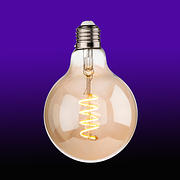 LED Vintage Lamp – Amber Tinted Glass  - 95mm Dia product image