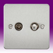 Flatplate - Brushed Chrome TV & Satellite Sockets product image