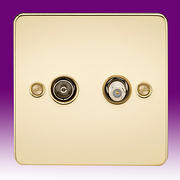 Flatplate - Polished Brass TV & Satellite Sockets product image