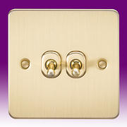 Flatplate - Brushed Brass Toggle Switches product image