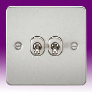 Flatplate - Brushed Chrome Toggle Switches product image