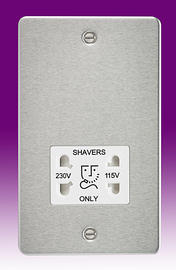 Flatplate - Brushed Chrome Dual Voltage Shaver Socket product image