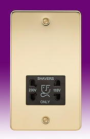 Flatplate - Polished Brass Dual Voltage Shaver Socket product image