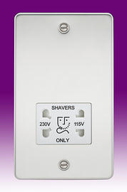 Dual Voltage Shaver Socket 115/230v - Polished Chrome product image