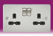 Flatplate - Brushed Chrome Twin & Single Sockets product image