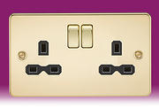 Flatplate - Polished Brass Twin & Single Sockets product image