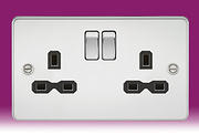 Flatplate - Polished Chrome Twin & Single Sockets product image