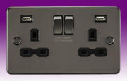 Flatplate - Gun Metal Sockets with USB product image