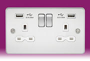 Flatplate - Polished Chrome Sockets with USB product image