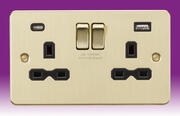 Flatplate - Brushed Brass Sockets with USB product image 2