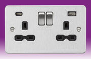 Flatplate - Brushed Chrome Sockets with USB product image 3