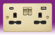 Flatplate - Polished Brass Sockets with USB product image 3