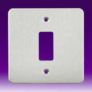 Knightsbridge - Grid  - Flat Plate - Brushed Chrome product image