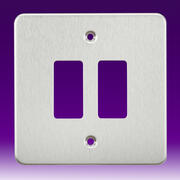 Knightsbridge - Grid  - Flat Plate - Brushed Chrome product image 2