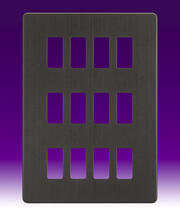 Knightsbridge - Grid Plate Screwless - Smoked Bronze product image 8