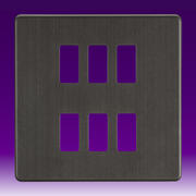 Knightsbridge - Grid Plate Screwless - Smoked Bronze product image 5