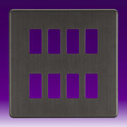 Knightsbridge - Grid Plate Screwless - Smoked Bronze product image 6
